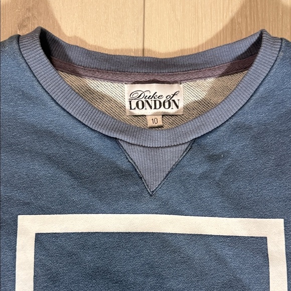 Duke of London Blue Kids Shirt with White Square size 10 - Picture 2 of 6